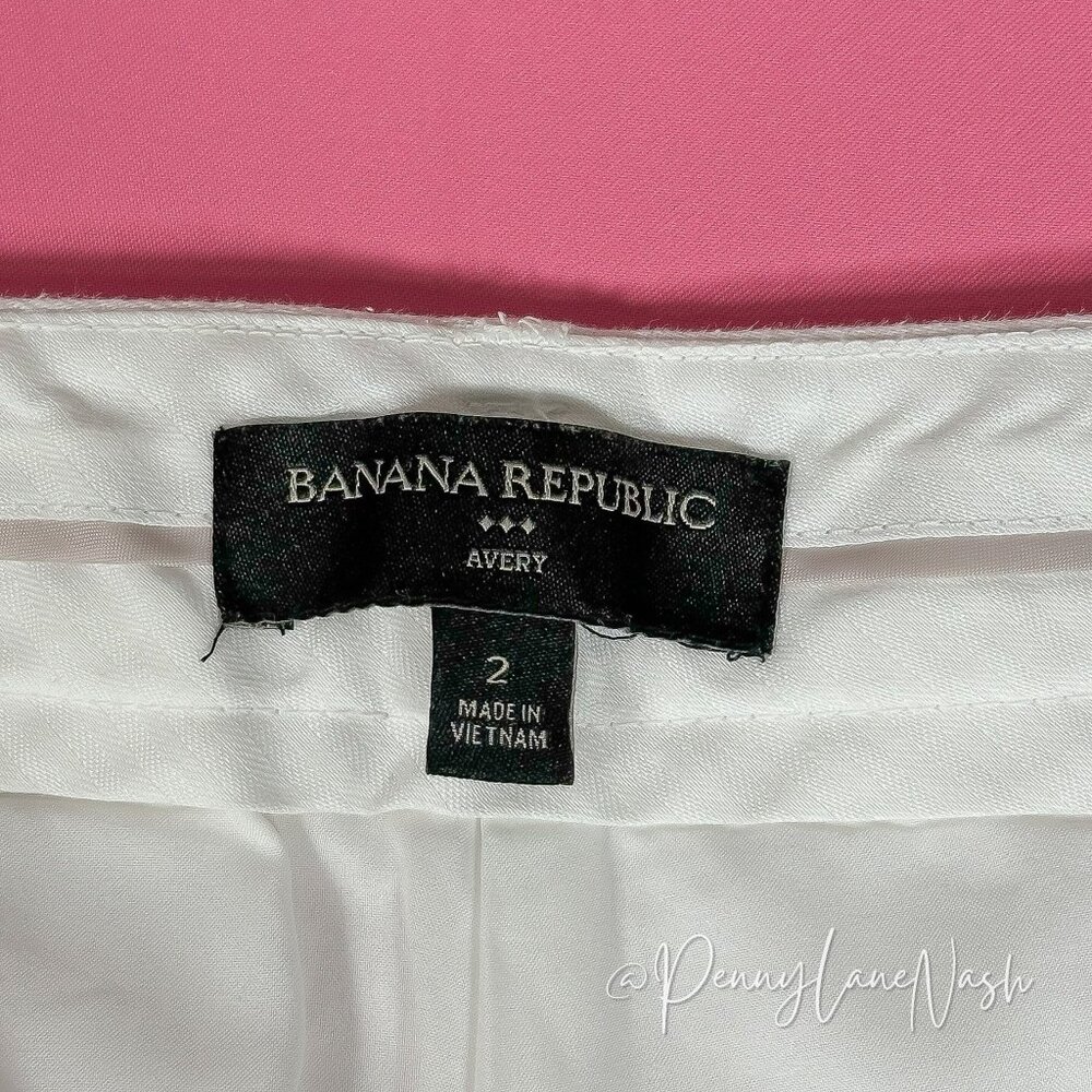 Banana Republic Avery Linen & Cotton Pants Size 2 White - Picture 13 of 14